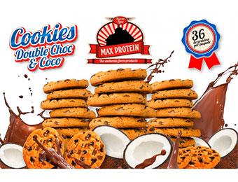 Max Protein Cookies Pepitas Dos Chocolates Con Coco 12 Pack X4 Galletas